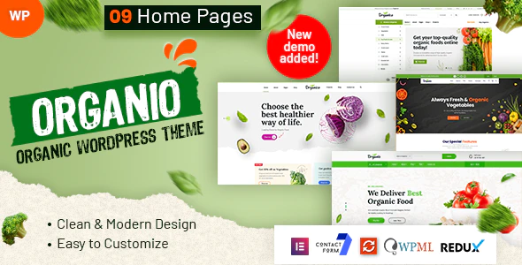 Organio - 绿色健康有机食品商店WordPress网站模板