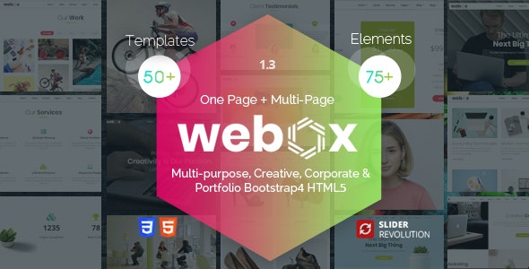 Webox - 单页视差特效网站HTML模板