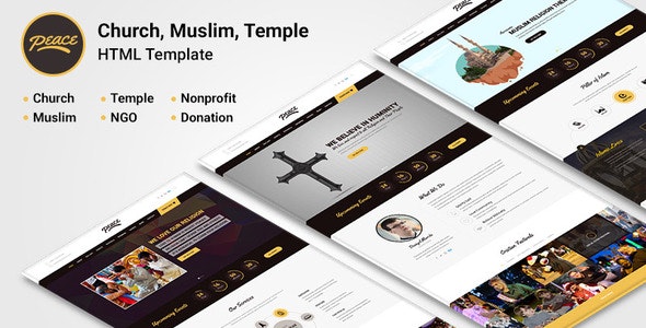 Peace - 教会穆斯林教堂公益活动 HTML 模板