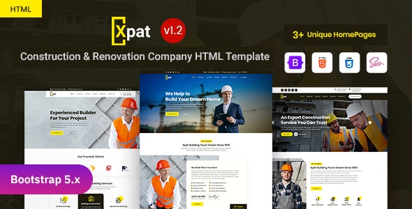 Xpat - 建筑施工装修公司网站 Bootstrap 5 模板