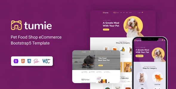 Tuime - 宠物食品电子商务网站HTML模板