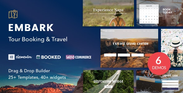 Embark - 酒店观光漂流旅游行业WordPress模板