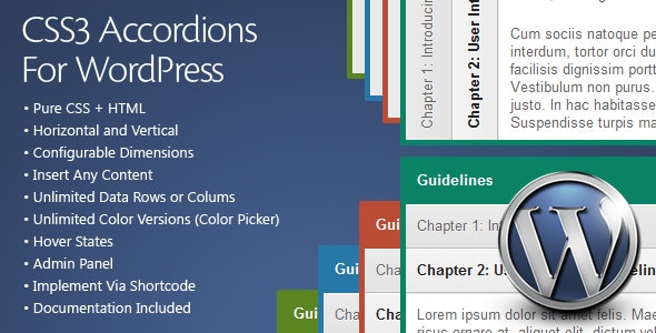 CSS3 Accordions For WordPress - CSS3 手风琴折叠选项卡插件