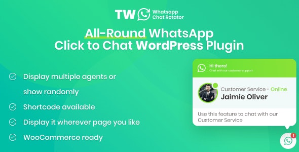 WhatsApp Chat for WordPress and WooCommerce - 商店客服支持插件