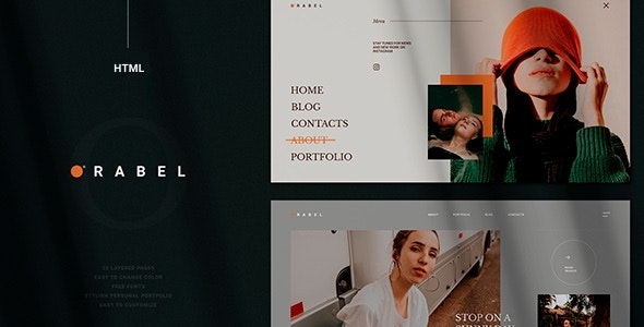 Orabel - 创意设计师作品展示网站HTML5模板