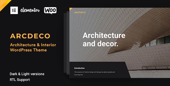  Arcdeco - WordPress template for decoration design display of construction engineering company