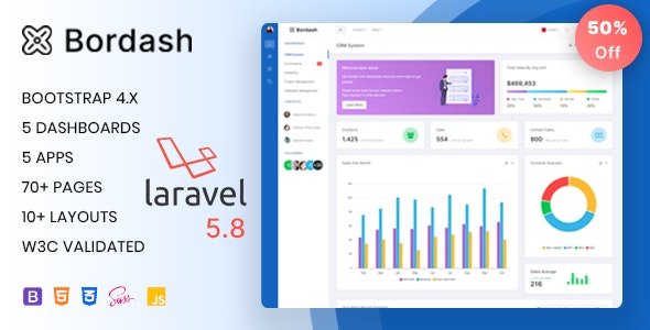 Bordash - Laravel 管理面板后台模板