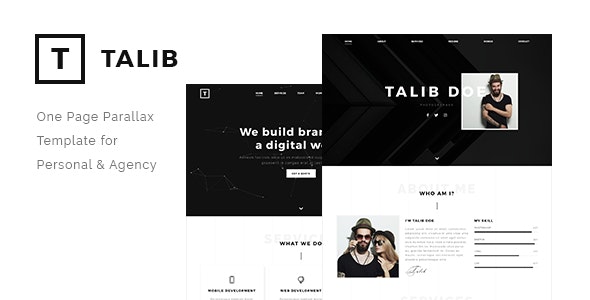 Talib - 用于个人机构单页视差HTML模板