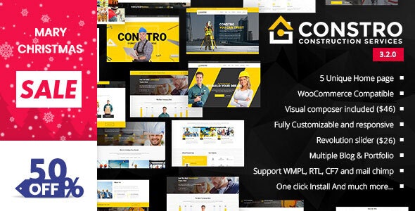 Constro - 建筑业务工程公司网站 WordPress 主题
