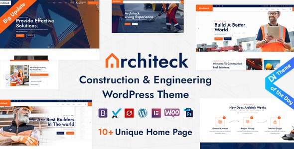 Architeck - 建筑工程施工单位网站 WordPress 模板