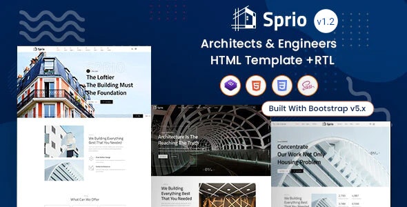 Sprio - 建筑设计工程师网站 HTML 模板