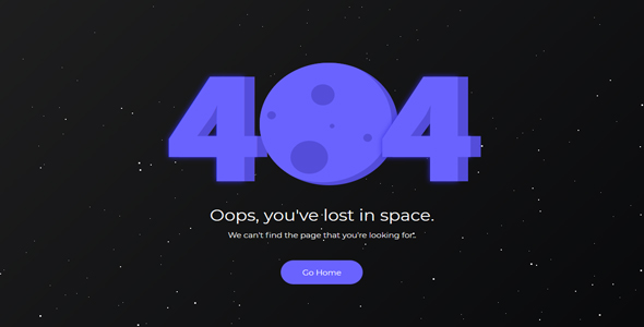 带动态背景的404页面HTML模板