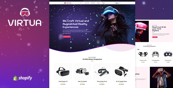 Virtux - VR 数码单品销售商店 Shopify 模板-云模板