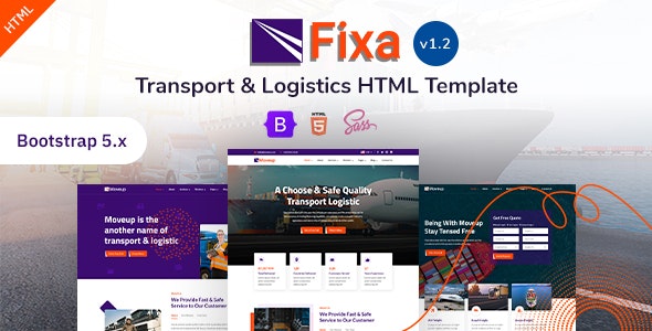 Fixa - 运输物流快递企业网站 Bootstrap 5 模板