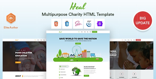 Heal - 慈善公益捐赠爱心网站 HTML 模板