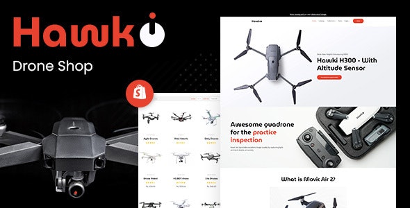 Hawki - 无人机单品数码产品销售 Shopify 模板-云模板