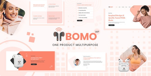 Bomo - 简约耳机单品数码电子WordPress商店-云模板