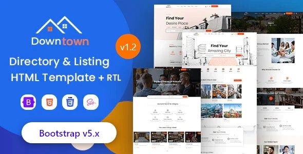 Downtown - 本地商家目录 Bootstrap 5 响应式模板