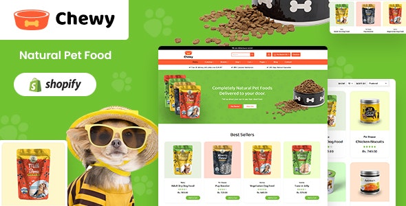 Chewy - 宠物用品猫粮狗粮商店 Shopify 模板