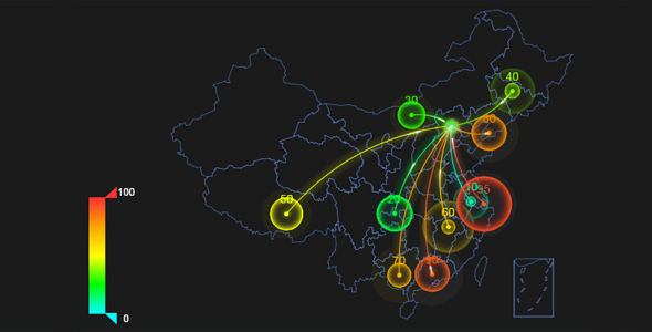 超绚丽多彩的HTML5地图分布动画