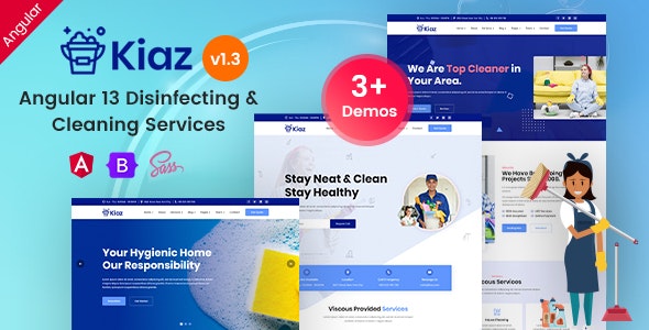  Kiaz - Angular 13 Killing cleaning service enterprise website template