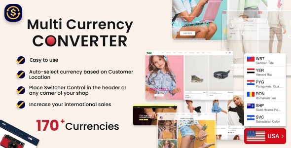 MyShopKit Multi Currency Converter - 多货币多币种切换插件