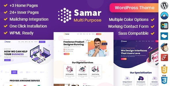 Samar - 创意机构产品展网站 WordPress 主题