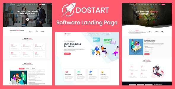 Dostart - 企业项目启动着陆页HTML5网站模板