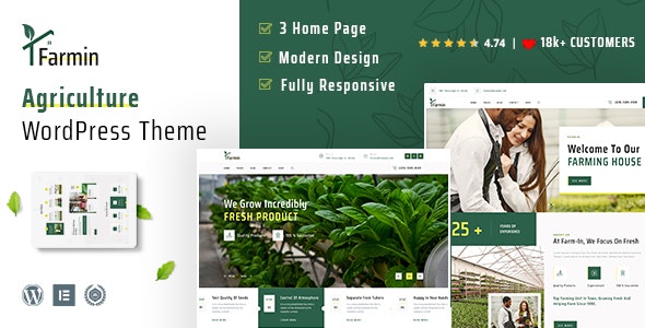 Farmin - 室内蔬菜瓜果种植有机农业WordPress模板