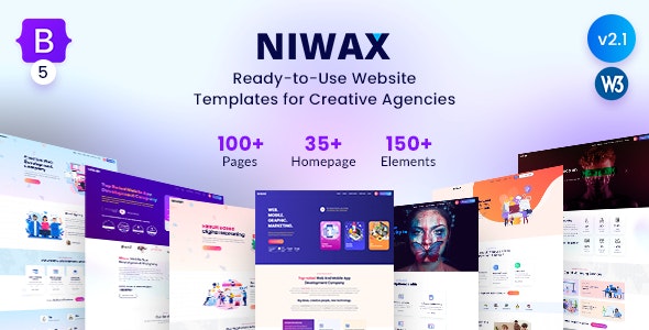 Niwax - 创意机构作品展示企业网站 HTML 模板