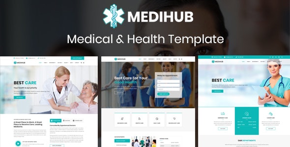 MediHub - 医疗健康医生诊所HTML5网站模板