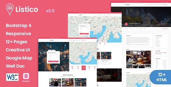 Listico - 附近商家列表目录网站 HTML 模板
