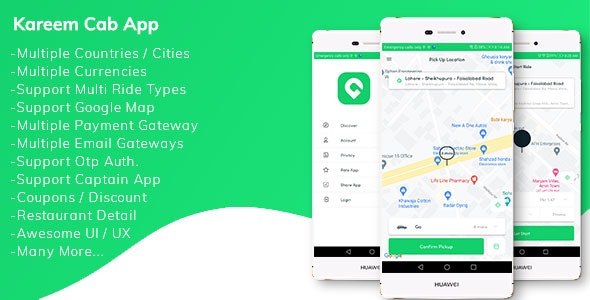 Kareem Taxi App - 出租车预订解决方案 + 管理面板