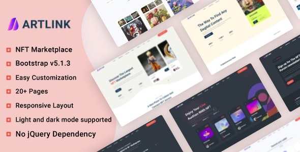 Artlink - NFT 数字作品交易市场HTML5模板
