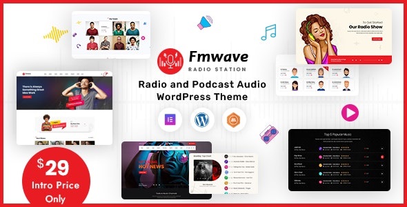 Fmwave - 电台音乐试听网站模板 WordPress 主题 + RTL