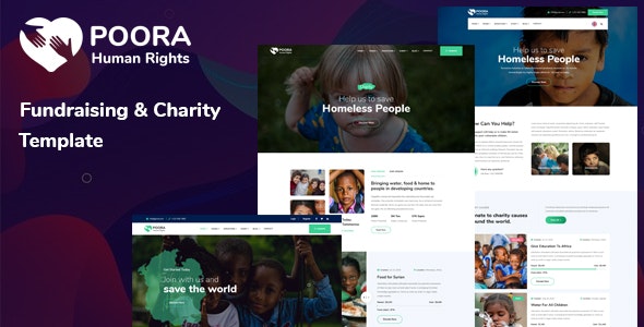 Poora - 慈善和非营利机构网站HTML5模板
