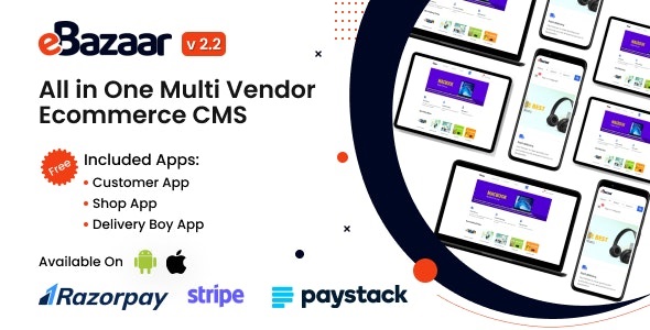 eBazaar - 多合一多供应商电子商务 CMS 应用程序