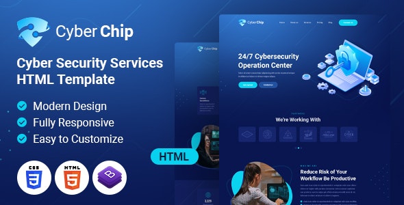 CyberChip - 视差网络安全企业展示网站HTML模板