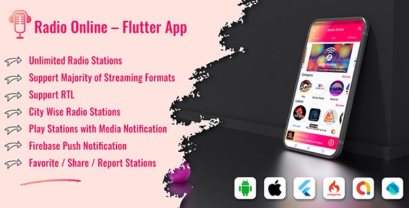 Radio Online - Flutter Full App Android和iOS应用程序