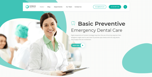 Venus - modern theme for medicine and clinics websites