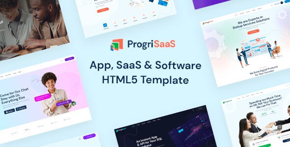 ProgriSaaS - 创意着陆页面网站模板 HTML5 模板