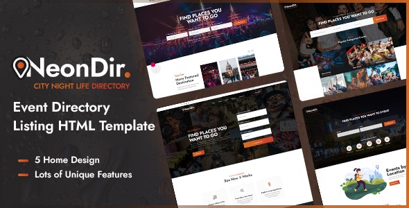 NeonDir - Event Directory Listing HTML Template