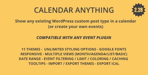 Calendar Anything - Show any existing WordPress custom post type in a calendar