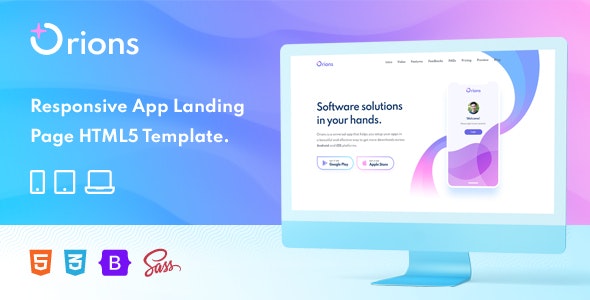 Orions - 响应式应用登陆页面 HTML 模板