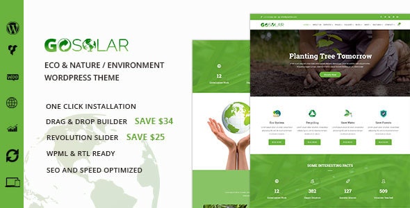 GoSolar - 自然保护生态环境网站 WordPress 主题