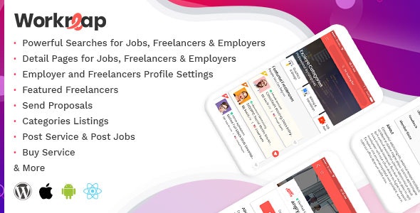 Workreap React Native - Android and IOS Mobile APP