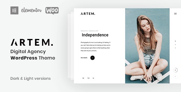 Artem - 创意数字作品设计网站WordPress主题