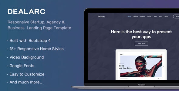 Dealarc - Responsive Startup, Agency & Business Landing Page Template