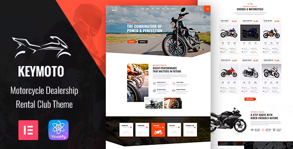  Keymoto - Motorcycle Club Mock Shop WordPress Template