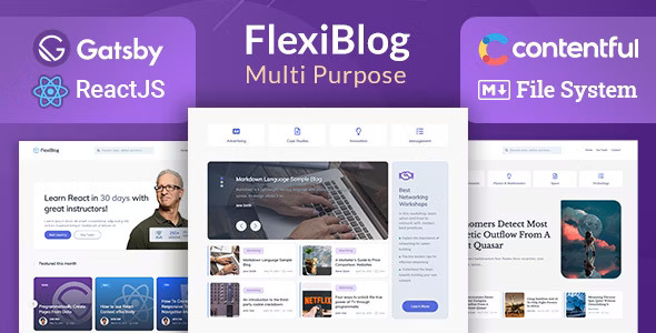FlexiBlog - React 多用途博客网站模板主题